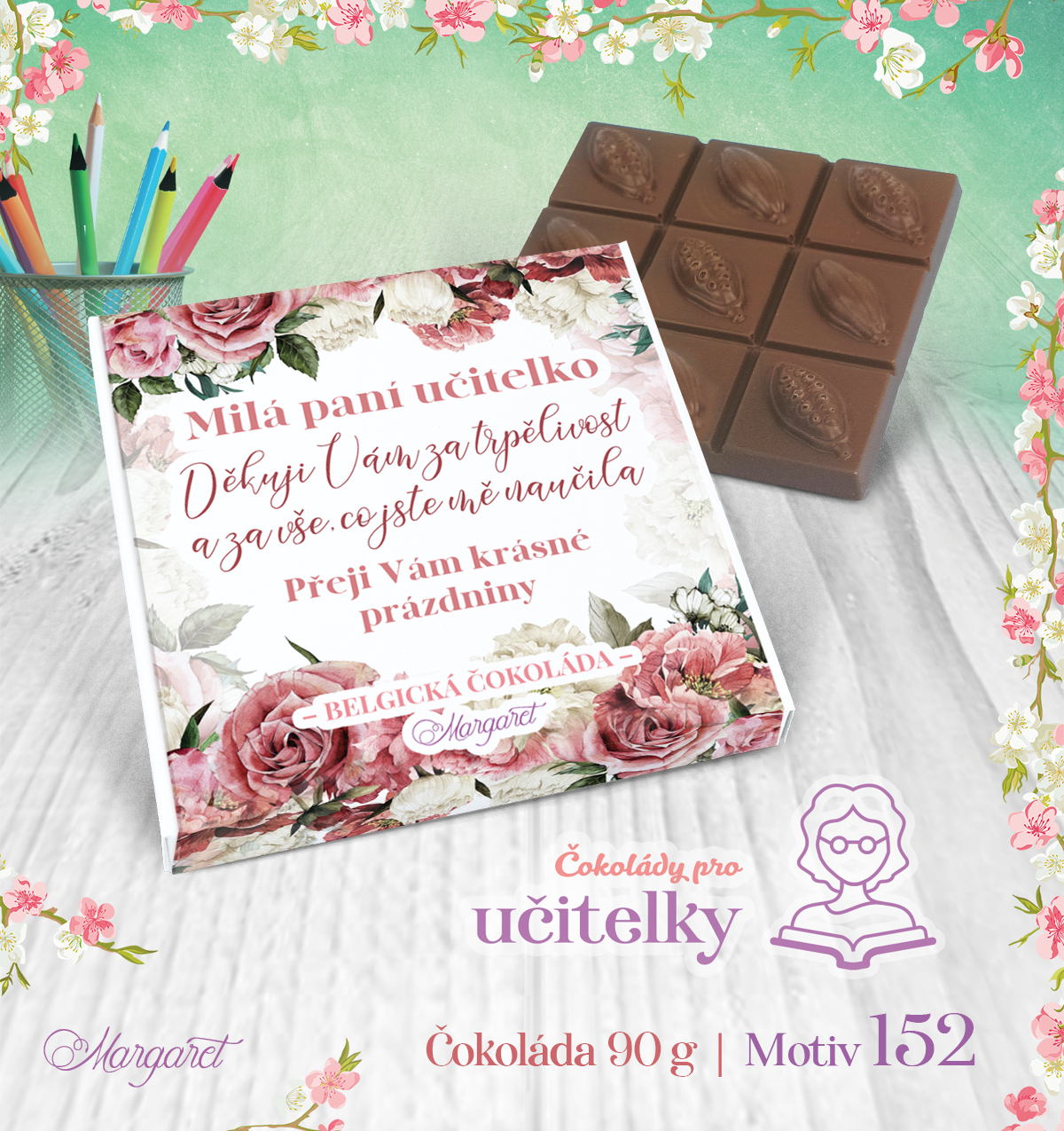 Belgická čokoláda MLÉČNÁ 90 g | Motiv 152